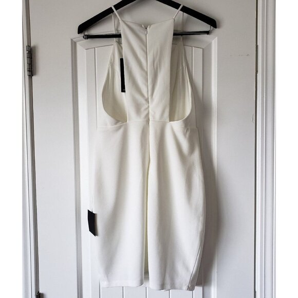 Lulus V Neck Bodycon Mini Dress White Womens Medium Came Here to Party Cocktail - Picture 7 of 16